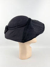 Load image into Gallery viewer, Fabulous 1950s New Look Black Hat with Net by Delmore
