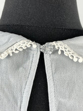 Load image into Gallery viewer, Original 1930's Powder Blue Chiffon Blouse with White Applique Trim - Bust 32