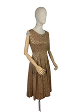 Load image into Gallery viewer, Original 1950's Gold Dress and Jacket Set with Silk Embroidery - Bust 38"