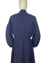 Load image into Gallery viewer, Exceptional 1940s French Navy Coat with Balloon Sleeves - Bust 36