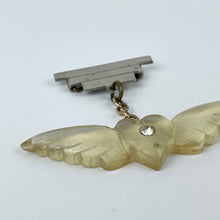 Load image into Gallery viewer, Original 1940's WW2 Sweetheart Brooch of a Heart Set within Wings and With Paste Middle *
