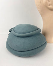 Load image into Gallery viewer, Original 1950s Duck Egg Blue Felt Hat by Jacoll - Such a Classic Shape *