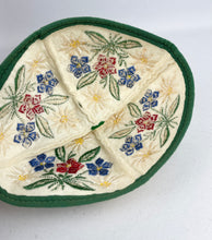 Load image into Gallery viewer, 1940's Tyrolean Felt Cap with Floral Silk Embroidery - Charming Vintage Piece