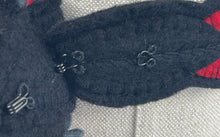 Load image into Gallery viewer, 1940's Style Felt Belt in Black, White, Grey and Red Made From a 1941 Pattern Using Pure Wool Felt - Waist 28.5"