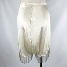 Load image into Gallery viewer, Original 1920's 1930's Silk Tap Pants with Beaded Fringe Detail in Silver - Waist 30 32 34