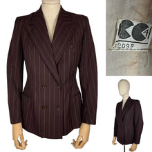 Load image into Gallery viewer, Original 1940’s CC41 Dark Brown Pinstripe Jacket - Beautifully Tailored Piece - Bust 36 37