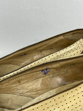 Load image into Gallery viewer, Original 1930's Two-Tone Brown and Cream Court Shoes with Punch Detail - UK 4*