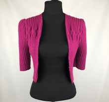 Load image into Gallery viewer, 1940s Style Hand Knitted Bolero in Pink - B34 36