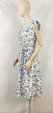 Load image into Gallery viewer, Original 1940s Blue and Green Floral Cotton Dress by Swirl Reg'd - Bust 36 38
