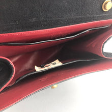 Load image into Gallery viewer, 1950s Black Vinyl Handbag With Matching Red Coin Purse