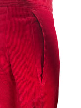 Load image into Gallery viewer, Original 1950's Cherry Red Sportaville Cords with Turn-Ups - Waist 27"
