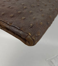 Load image into Gallery viewer, Wounded Original 1940's Brown Ostrich Leather Handbag