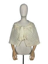 Load image into Gallery viewer, Original 1930's 1940's Hand Knitted Bed Cape in Cream Wool - Bust 34 36