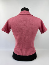 Load image into Gallery viewer, 1930s Reproduction Jumper with Jabot and Lace Trim in Slate Rose - Bust 33 34