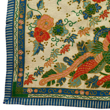 Load image into Gallery viewer, Original 1920's Pongee Silk Hankie with Floral Print and Bold Bird Design - Great Gift Idea