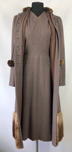 Load image into Gallery viewer, Exceptional 1940s Genuine Fur Trimmed Princess Coat and Dress Set by Reels of Milwaukee - B36