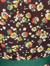 Load image into Gallery viewer, Original 1930’s Brown Crepe Long Sleeved Dress with Pretty Floral Print - Bust 34 36 38 *