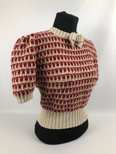 Load image into Gallery viewer, Reproduction 1940s Waffle Stripe Jumper Knitted from a Wartime Pattern - B38 40 42