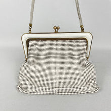 Load image into Gallery viewer, Original Vintage Cream Metal Chain Link Bag with Gold Tone Frame