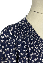 Load image into Gallery viewer, Original 1930's/1940's Volup Novelty Print Day Dress in Navy and White with Butterfly Print - Bust 44 46