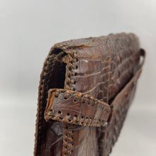 Load image into Gallery viewer, Original 1930's or 1940's Crocodile Skin Bag - Smart Piece - Wounded But Useable