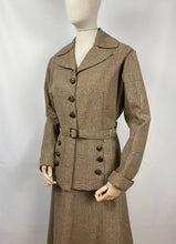 Load image into Gallery viewer, Reproduction Volup 1930s Brown Check Belted Walking Suit for a 44-36-46