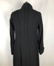 Load image into Gallery viewer, 1930s Black Boucle Wool Coat with Mother Of Pearl Buttons and Double Collar - Bust 36