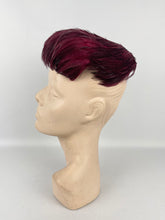 Load image into Gallery viewer, Original 1950's American Made Burgundy Feather and Net Hat *