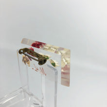 Load image into Gallery viewer, Original 1940s 1950s Rectangular Reverse Carved Lucite Mother Brooch with Flowers *