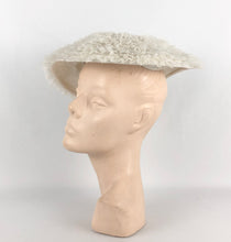 Load image into Gallery viewer, Original 1950s White Summer Hat with Net Trim - A Marten Hat