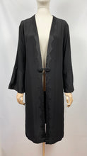 Load image into Gallery viewer, Original 1920s 1930s Black Edge to Edge Coat with Chevron Detail - Bust 38"