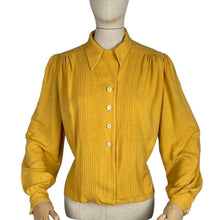 Load image into Gallery viewer, Original 1940’s True Volup Maxton Long Sleeved Crepe Blouse in Soft Mustard - Bust 40 42 44