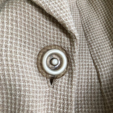 Load image into Gallery viewer, 1940s Volup Wool Swagger Coat in Cream Check with Single Button - Bust 40 42 44