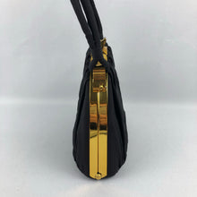 Load image into Gallery viewer, 1940s Black Grosgrain Bag with Gold Frame and Matching Purse - Made by Ingber