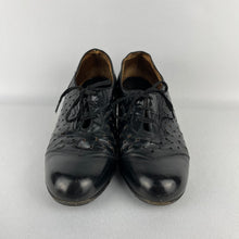 Load image into Gallery viewer, 1940s Black Leather Portland Lace Up Shoes - UK Size 5.5 *