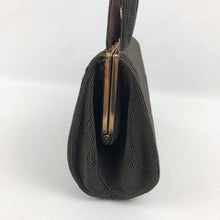 Load image into Gallery viewer, 1940s 1950s Chocolate Brown Corde Style Handbag