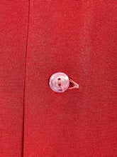 Load image into Gallery viewer, Original 1940's Red Silk Crepe Blouse by Mel Hahn & Gilbert with Paste, Faux Pearl and Soutached Shield Detail - Bust 36 38