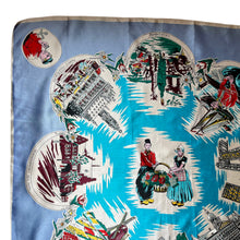 Load image into Gallery viewer, Vintage Artificial Silk Scarf with Tulips and Tourist Attractions - Holland Tourist Piece - Great Turban or Headscarf