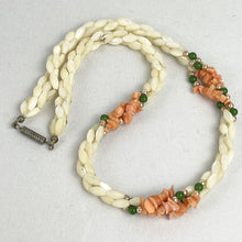 Load image into Gallery viewer, Beautiful Vintage Mother of Pearl Necklace with Salmon Pink Coloured Shell Chips