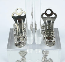 Load image into Gallery viewer, Beautiful Vintage Clear Paste Clip-on Earrings on Silver-tone Metal