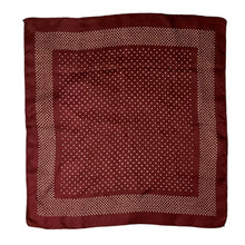 Load image into Gallery viewer, Original 1940's Rich Burgundy Silk Necktie with Cream Polka Dots - Vintage Pocket Square