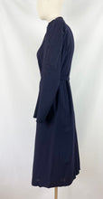 Load image into Gallery viewer, Original Late 1930s Midnight Blue Evening Coat with Embroidered Detail and Double Button Collar - Bust 34 35