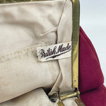 Load image into Gallery viewer, Original 1940's Burgundy Suede Set of Bag and Matching Gloves