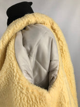 Load image into Gallery viewer, 1940s Volup Black Wool Coat with Faux Fur Lining - Bust 42"
