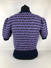 Load image into Gallery viewer, Reproduction 1940s Waffle Stripe Jumper Knitted from a Wartime Pattern - B 38 39 40 41 42