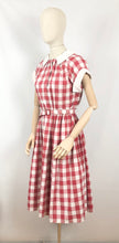 Load image into Gallery viewer, Original 1950s Bold Gingham Check Dress in Red, White and Pink - Bust 36 38 40