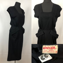Load image into Gallery viewer, CC41 1940s Black Knitted Wiggle Dress by Jaeger - B34 35