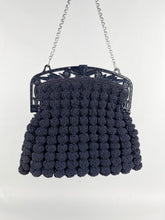 Load image into Gallery viewer, Original 1940s American Made Crochet Bag in Navy