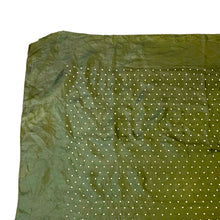 Load image into Gallery viewer, Wounded But Wearable Original 1940's Forest Green and White Polka Dot Silk Headscarf