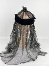 Load image into Gallery viewer, Absolutely Fabulous 1920s 1930s Headdress in Black Velvet, Net and Glitter